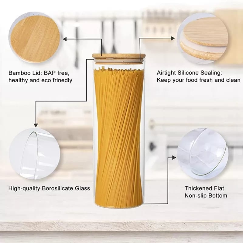 Bocal de rangement en verre