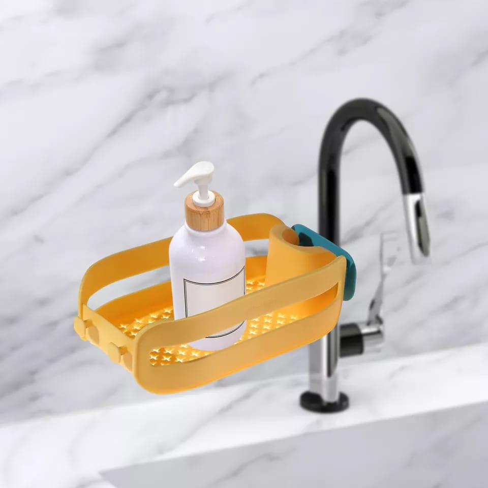 Porte-éponge de lavabo amovible pour robinet