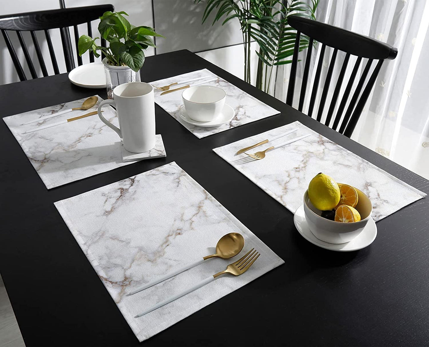 6Pc Nappes de Table Double Face