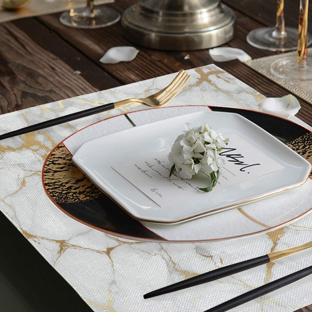 6Pc Nappes de Table Double Face