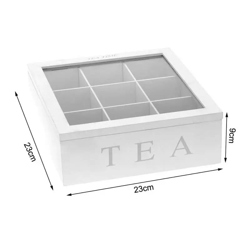 Organisateur de sachets de thé en bambou blanc