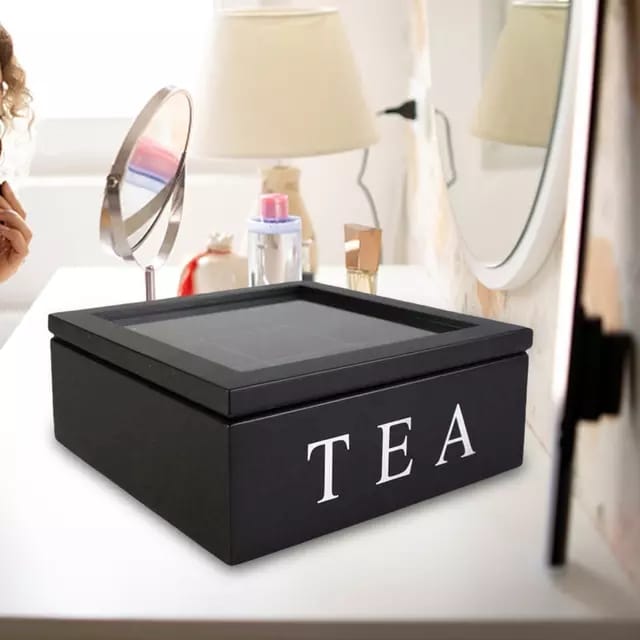 Organisateur de sachets de thé en bambou blanc