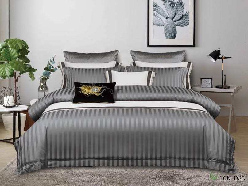 6*7 Housses de Couette Rayées NoirNov