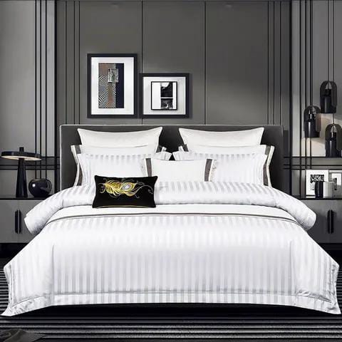 6*7 Housses de Couette Rayées NoirNov
