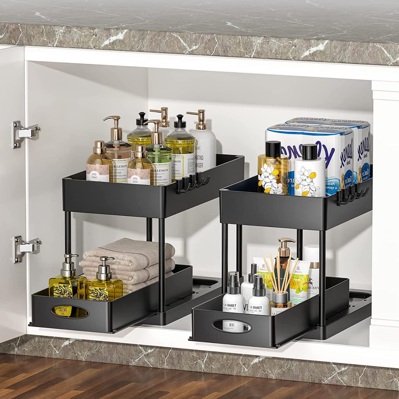 Sous l'évier organisateur organisateur de salle de bain
