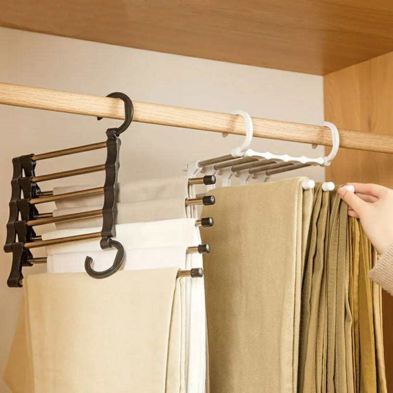 5 en 1 cintre à pantalons rétractable
