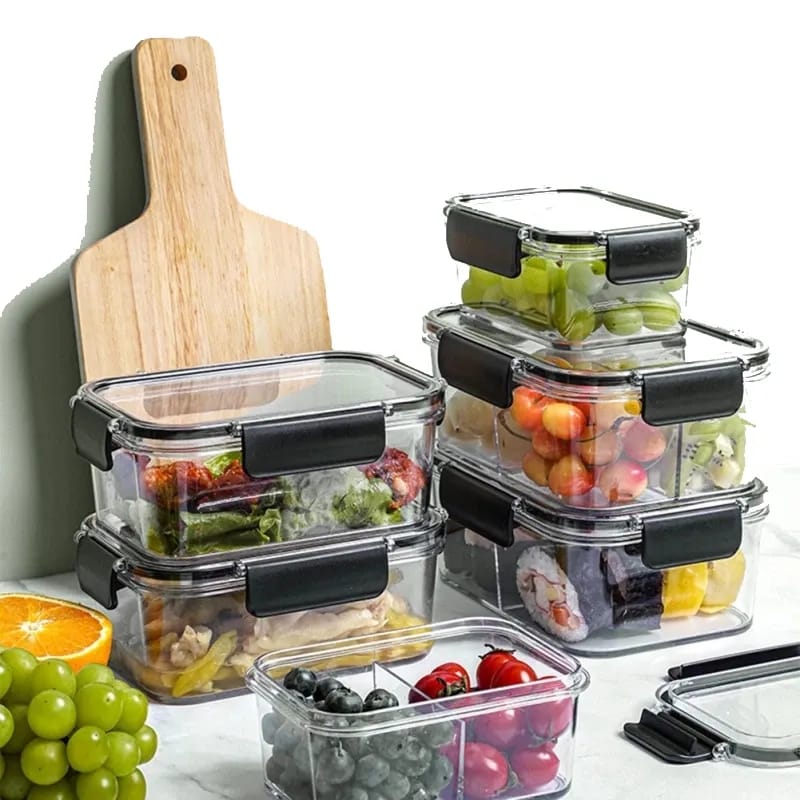 3pcs Conteneurs de rangement alimentaires en acrylique transparent