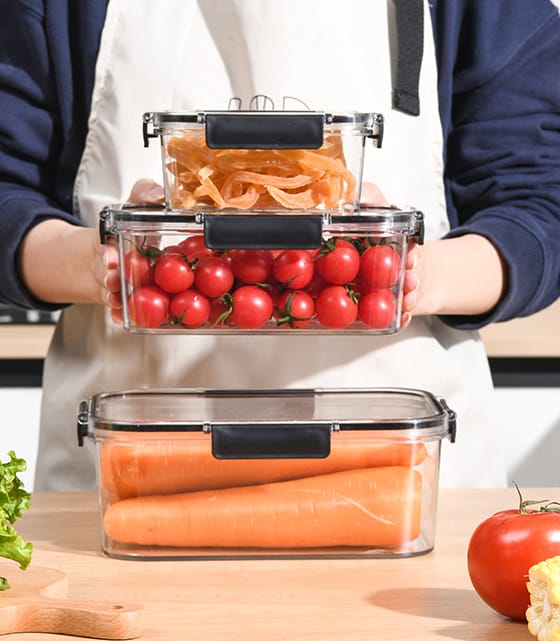 3pcs Conteneurs de rangement alimentaires en acrylique transparent