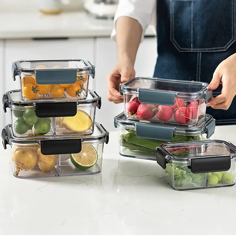 3pcs Conteneurs de rangement alimentaires en acrylique transparent