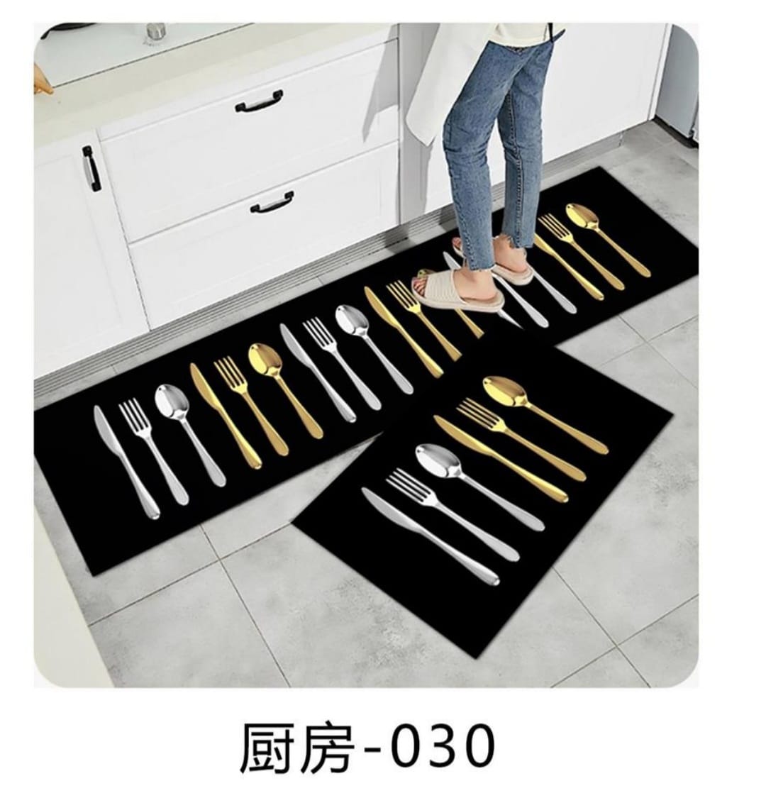 Tapis de cuisine 2 en 1 en caoutchouc