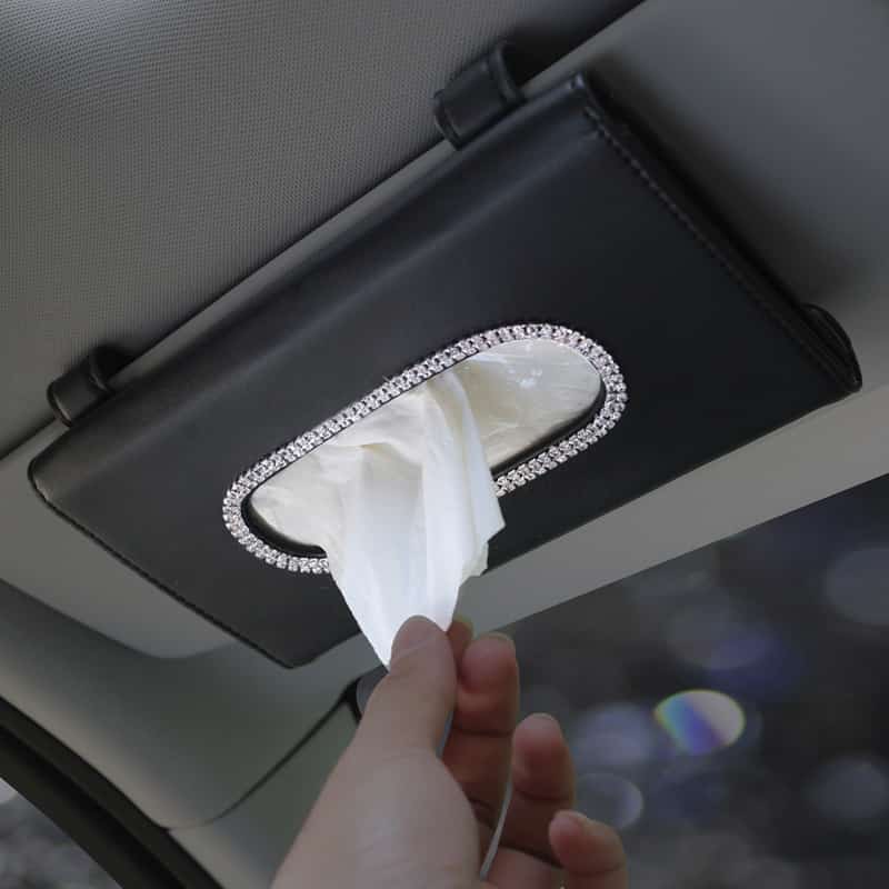 Boîte à tissues de voiture en cristal
