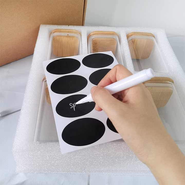 6 packs de bocaux avec couvercle en bambou