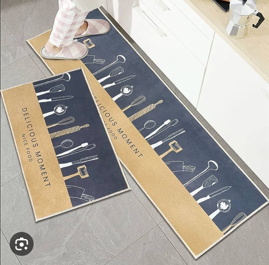 Tapis de cuisine en caoutchouc antidérapants 2 pièces