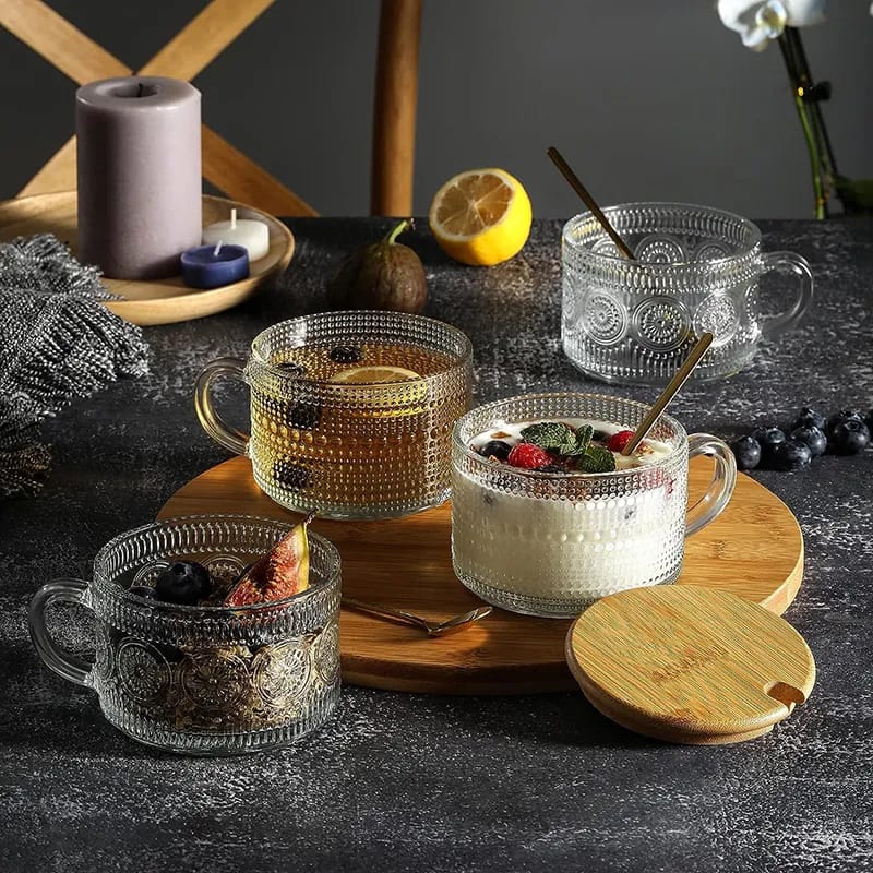 Mug en verre vintage