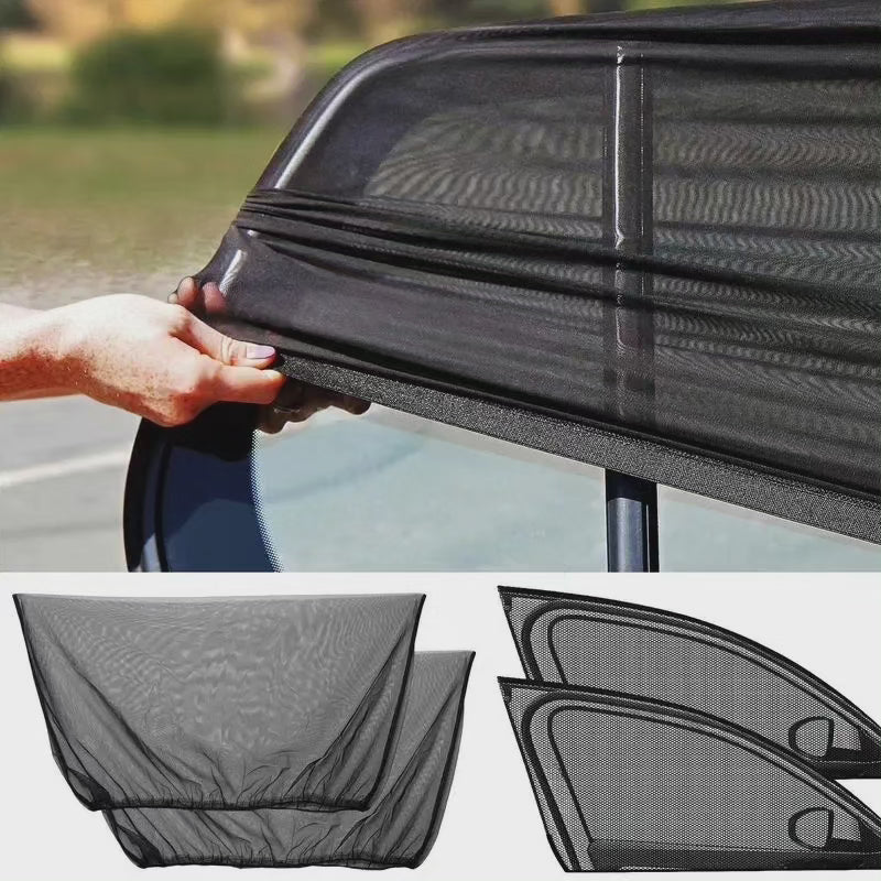 2pc Pare-soleil de voiture Noir