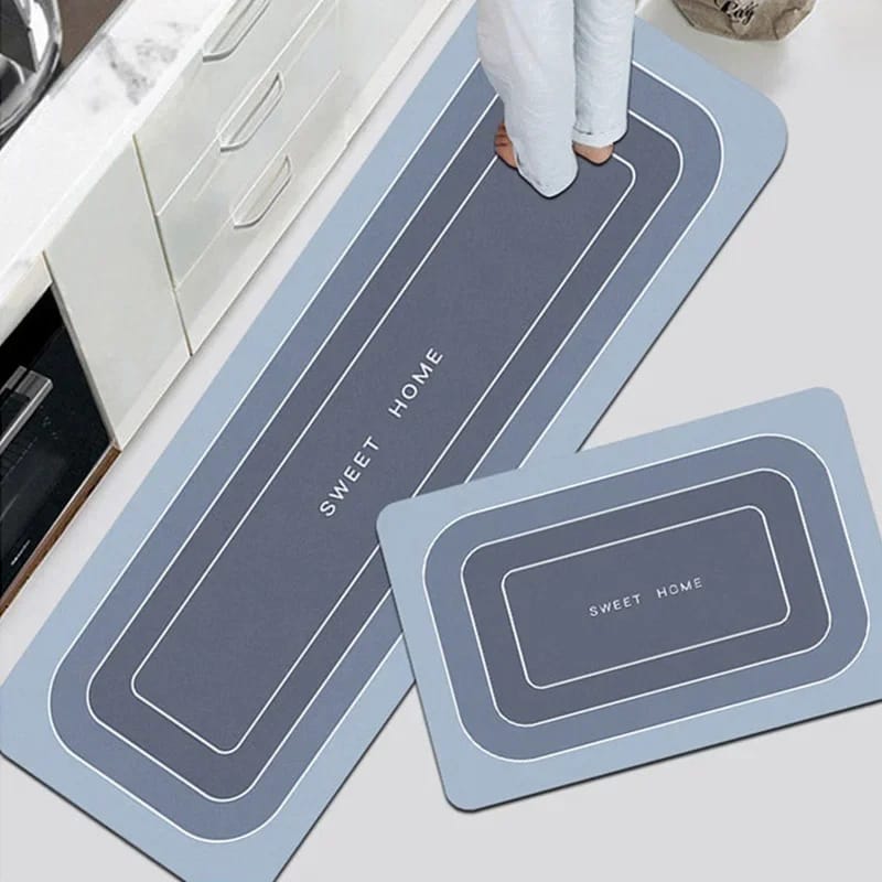 2pcs Tapis de Cuisine avec Caoutchouc