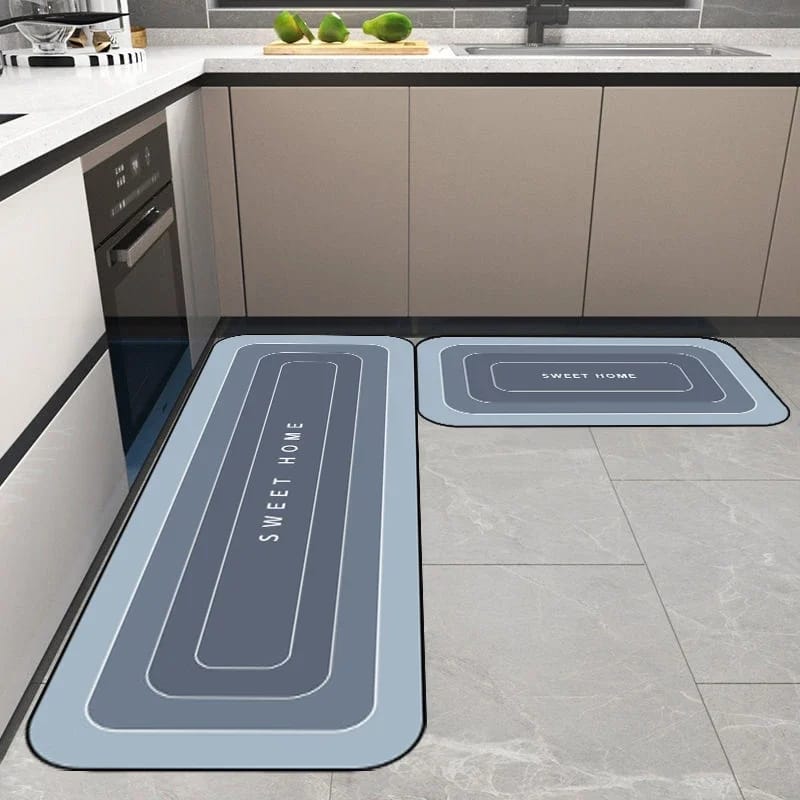 2pcs Tapis de Cuisine avec Caoutchouc