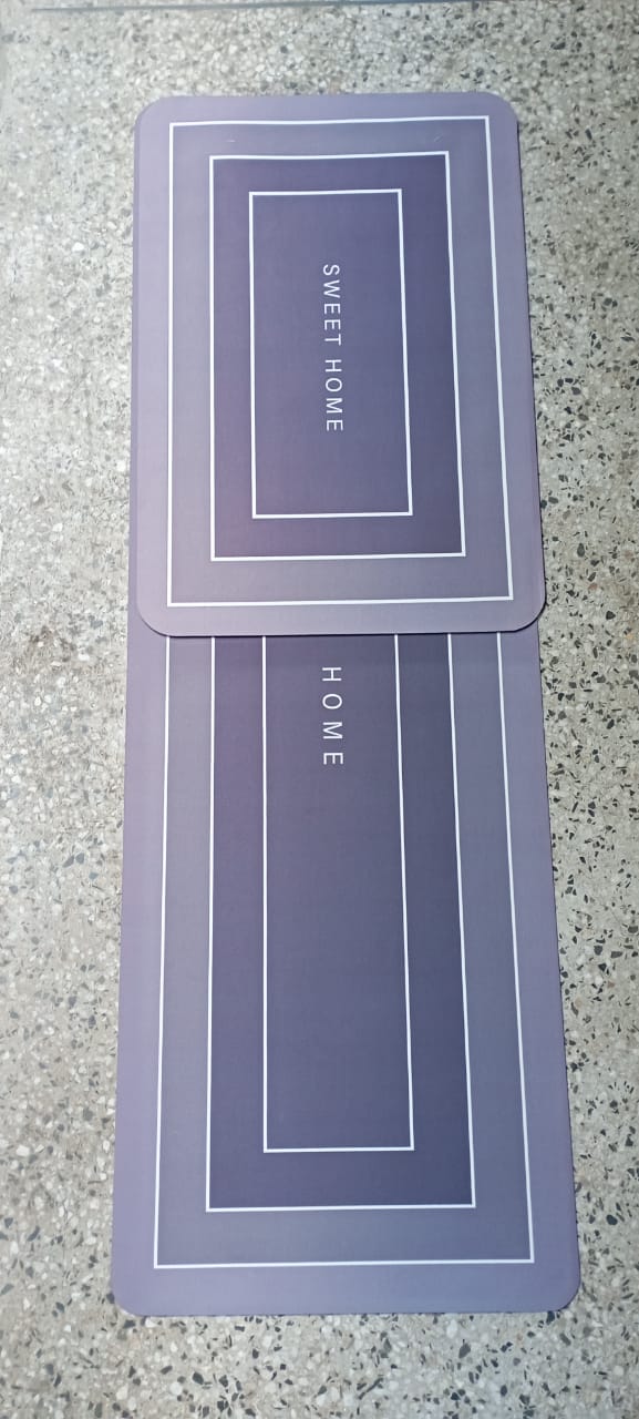 2pcs Tapis de Cuisine avec Caoutchouc