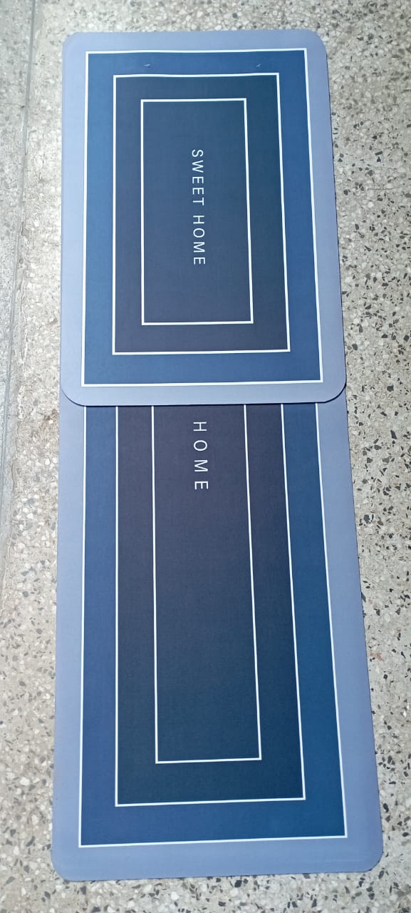 2pcs Tapis de Cuisine avec Caoutchouc