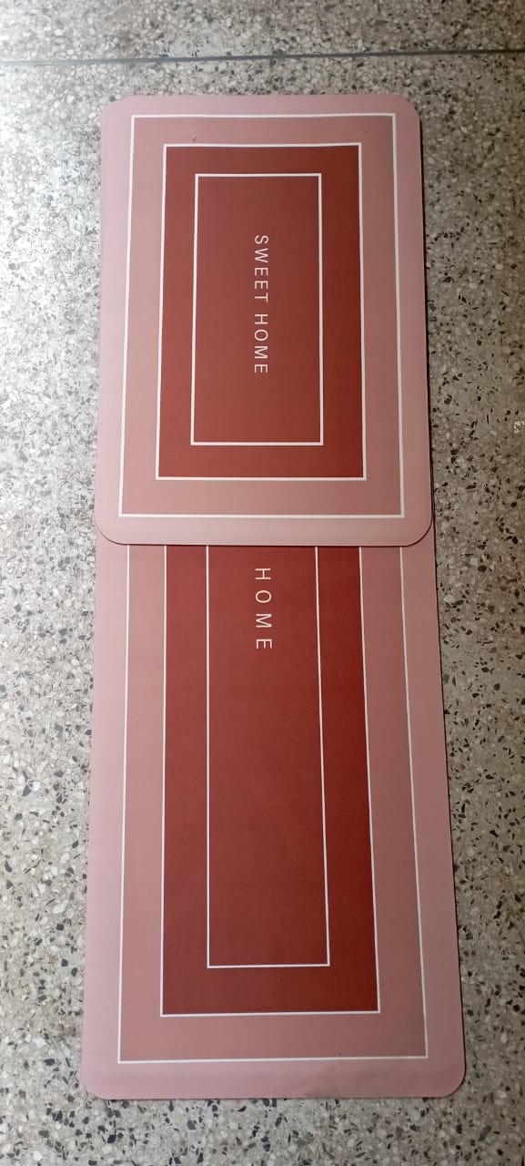 2pcs Tapis de Cuisine avec Caoutchouc