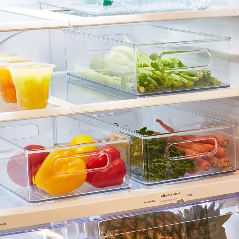 Organisateur de rangement en acrylique pour réfrigérateur