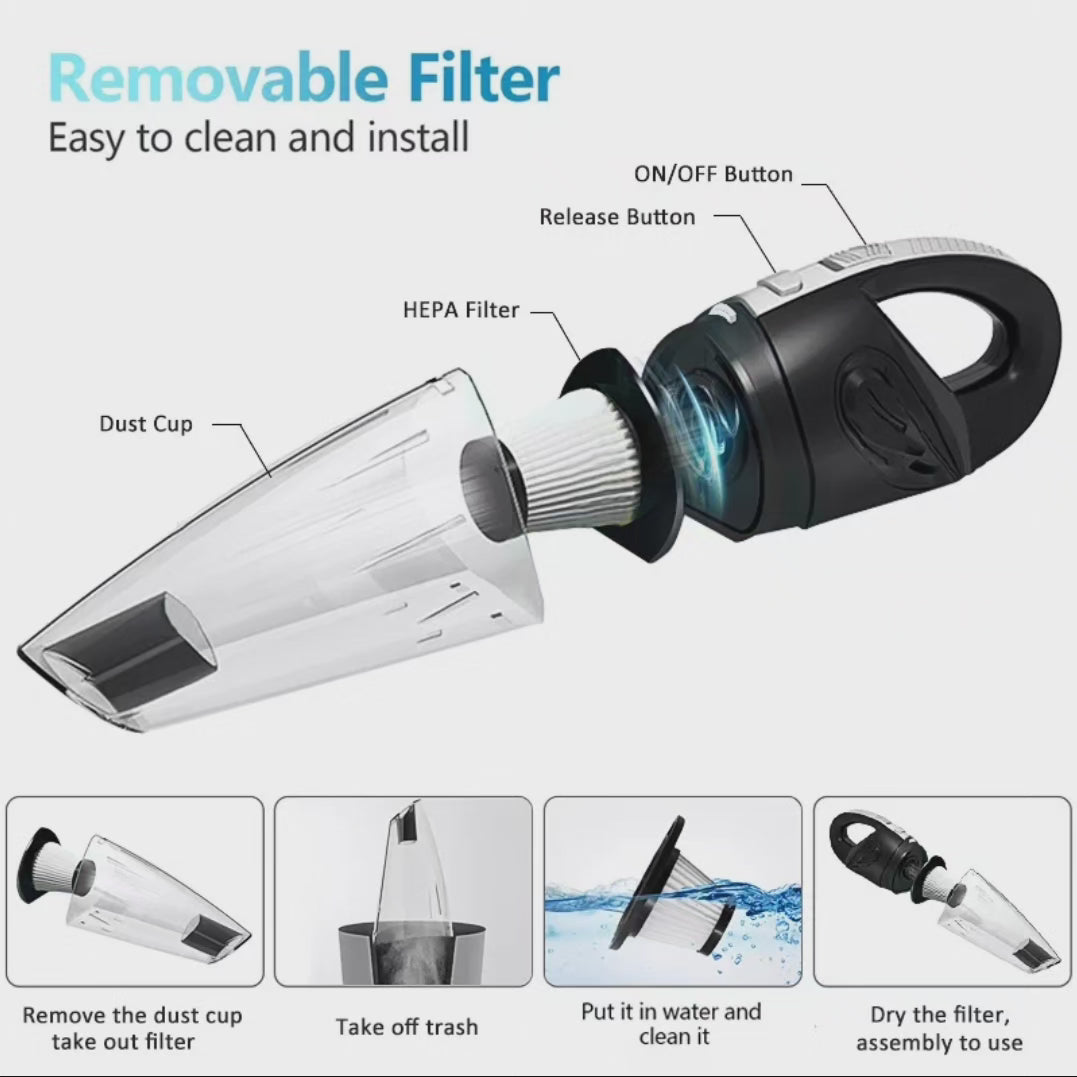 Aspirateur sans fil rechargeable pour voiture et maison