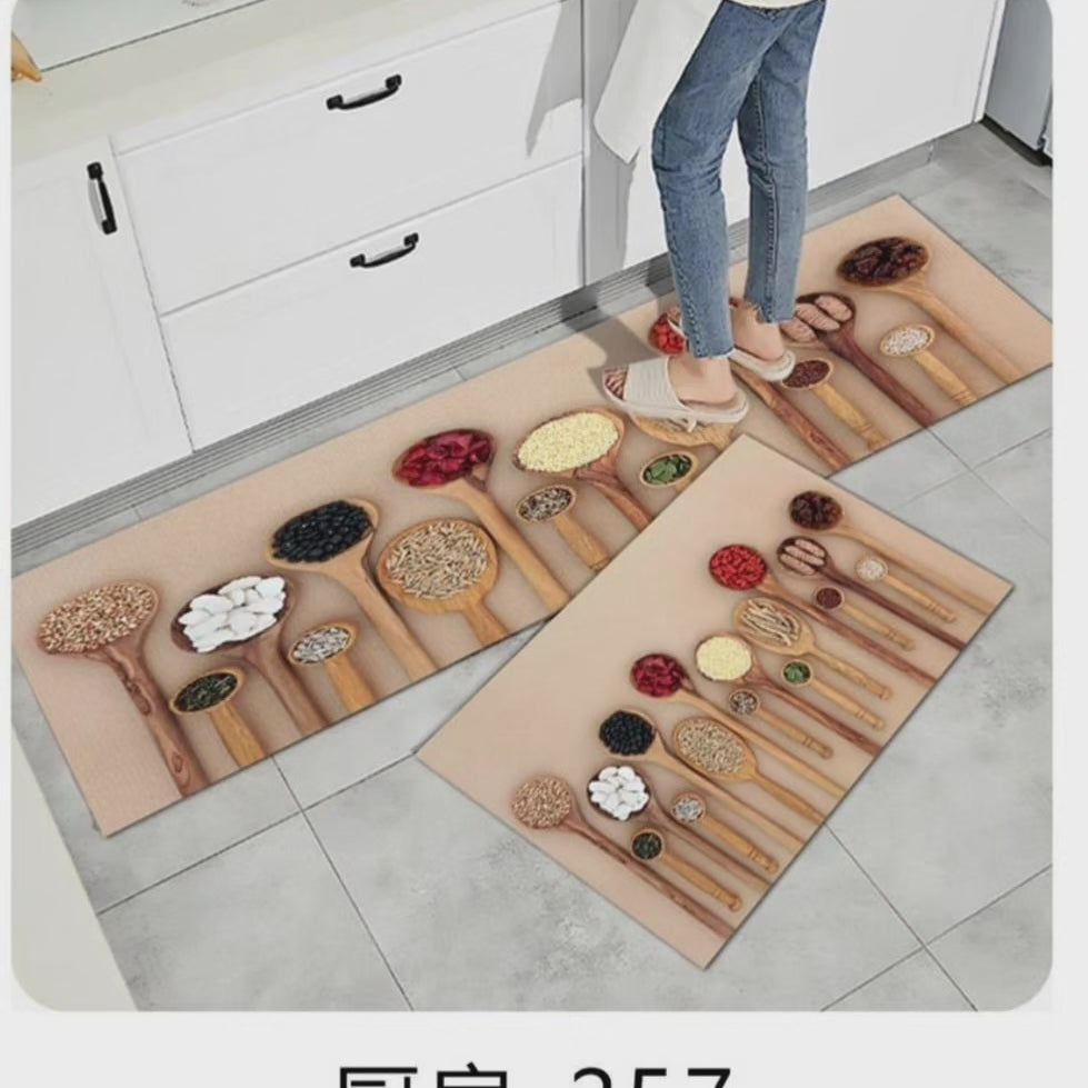 Tapis de cuisine en caoutchouc antidérapants 2 pièces