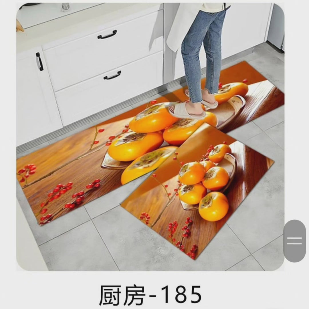 Tapis de cuisine en caoutchouc antidérapants 2 pièces