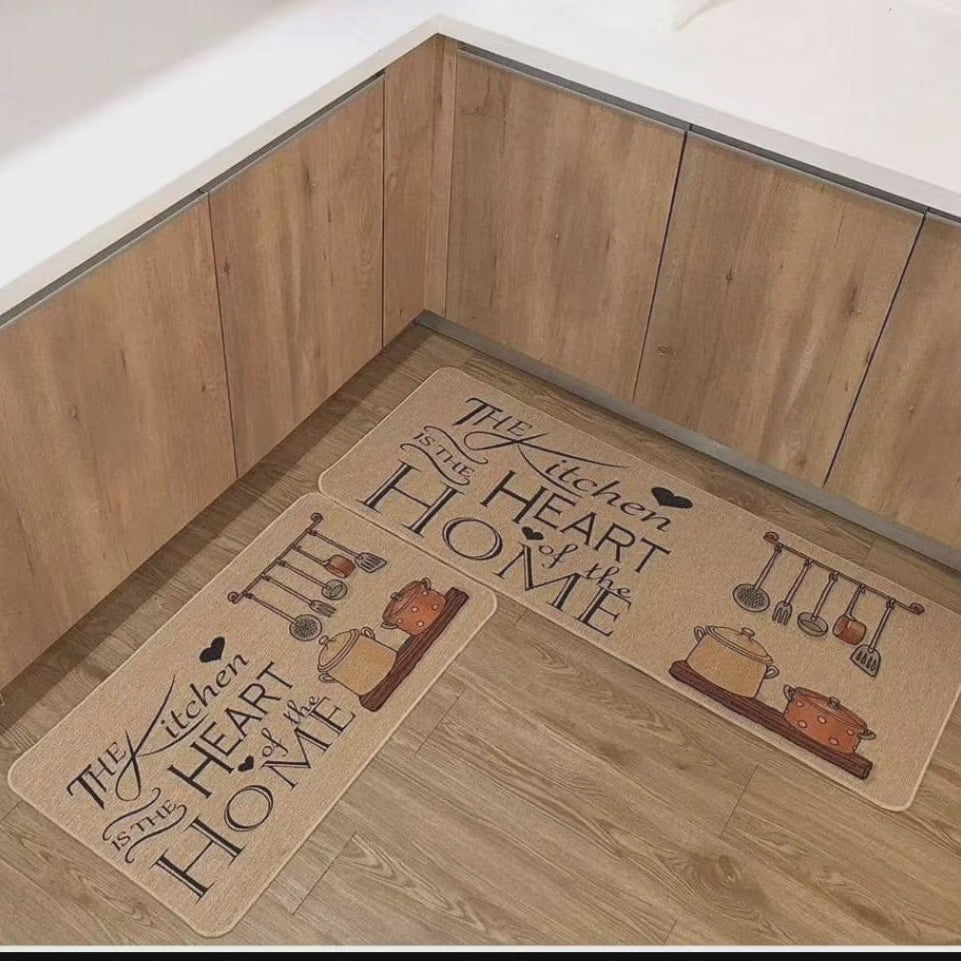 Tapis de cuisine en caoutchouc antidérapants 2 pièces