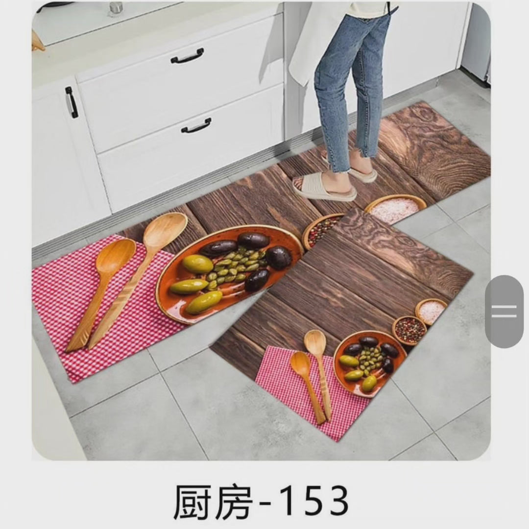 Tapis de cuisine en caoutchouc antidérapants 2 pièces