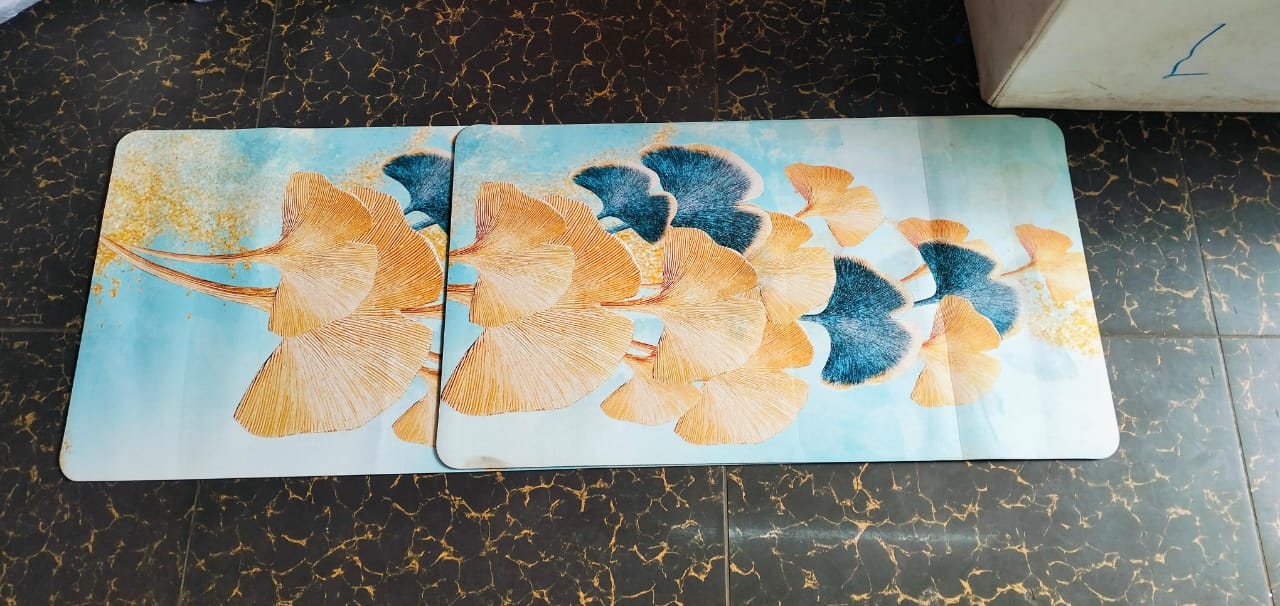 Tapis de cuisine en caoutchouc 2 pièces