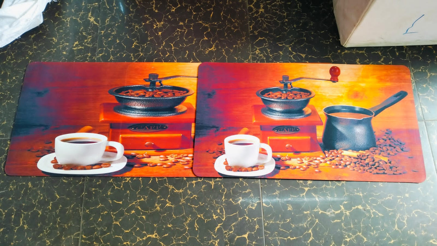 Tapis de cuisine en caoutchouc 2 pièces