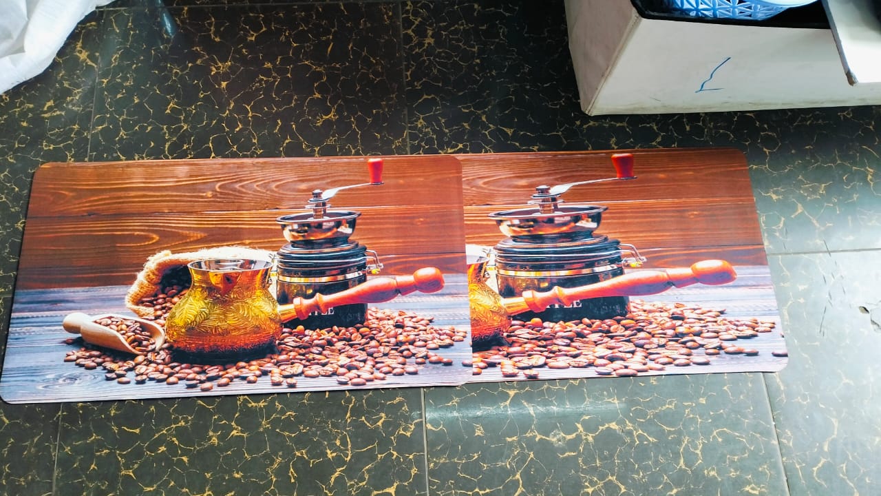 Tapis de cuisine en caoutchouc 2 pièces