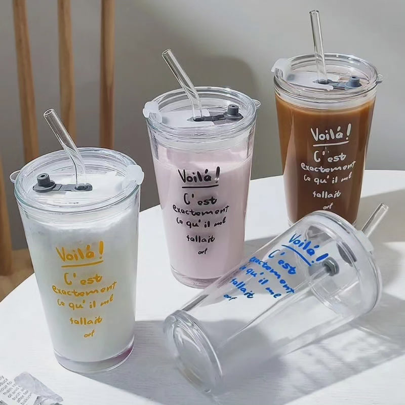 Tasse à boire en borosilicate transparent rond