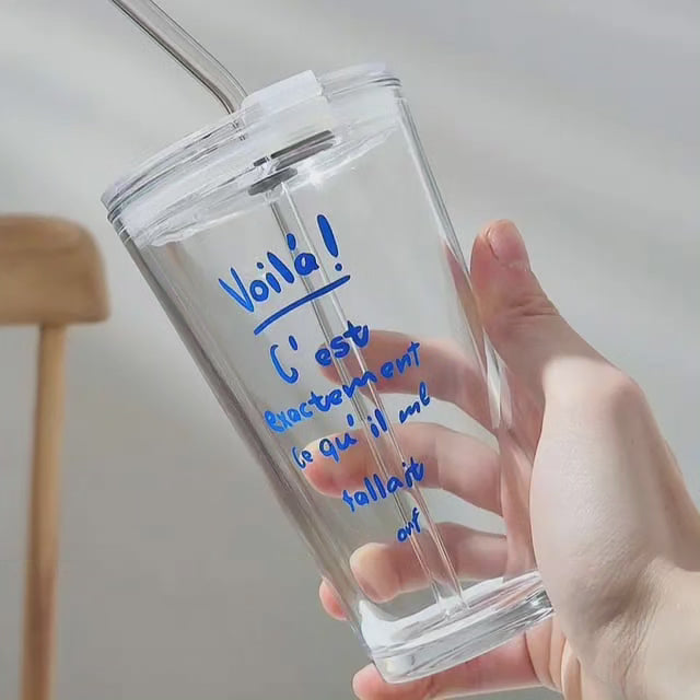 Tasse à boire en borosilicate transparent rond