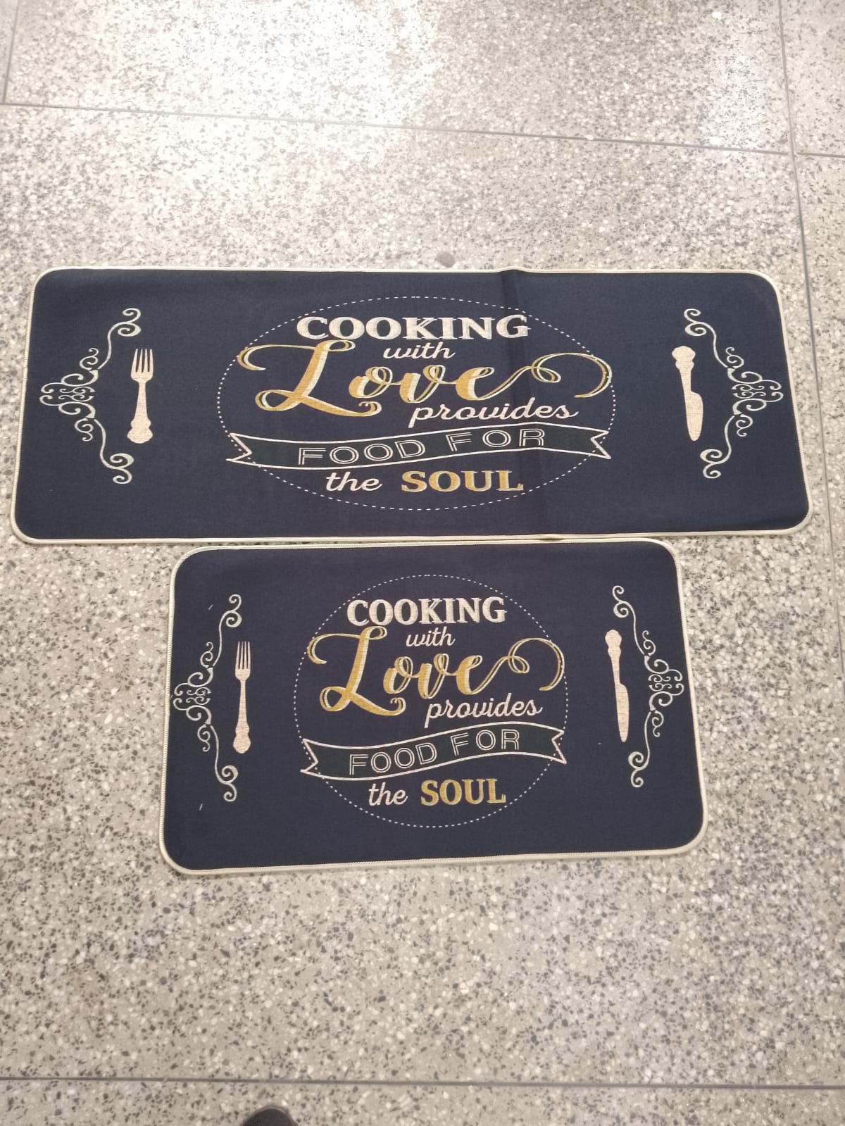 Tapis de cuisine en caoutchouc antidérapants 2 pièces