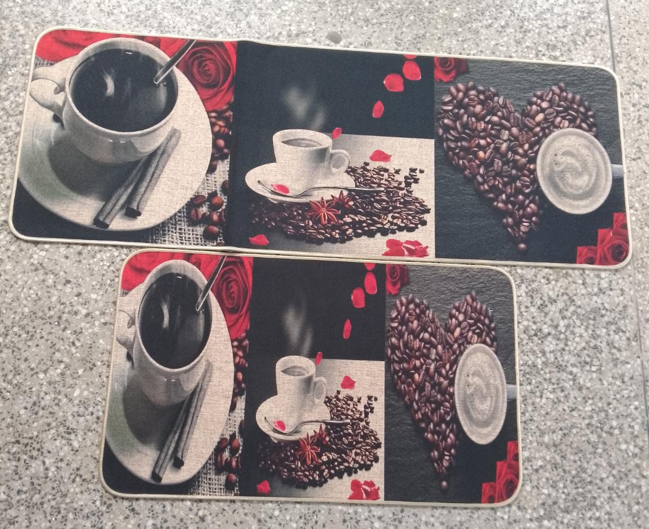 Tapis de cuisine en caoutchouc antidérapants 2 pièces