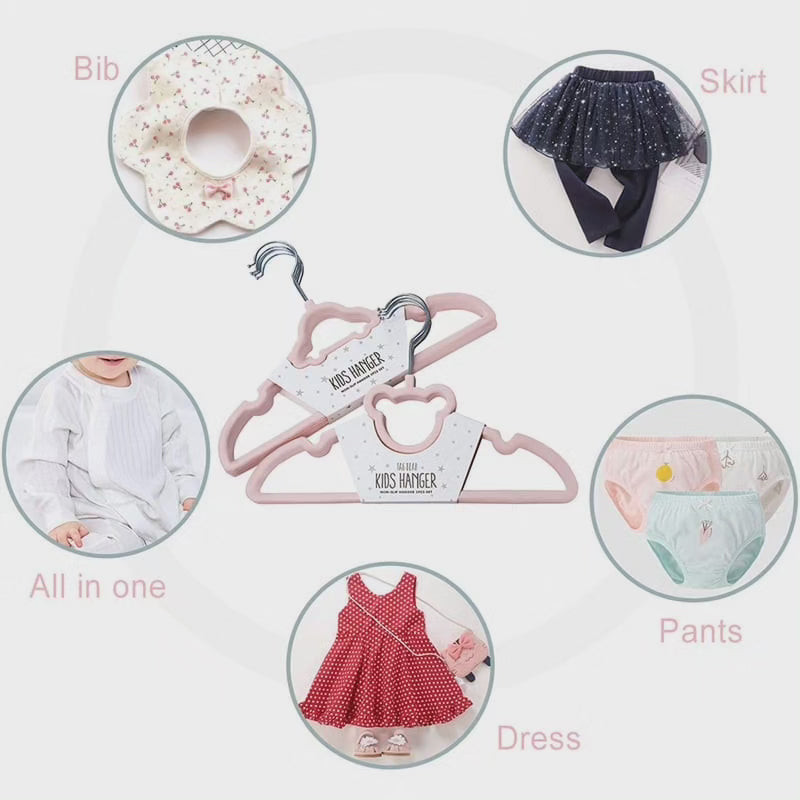 10pc Cintres en Velours pour Enfants
