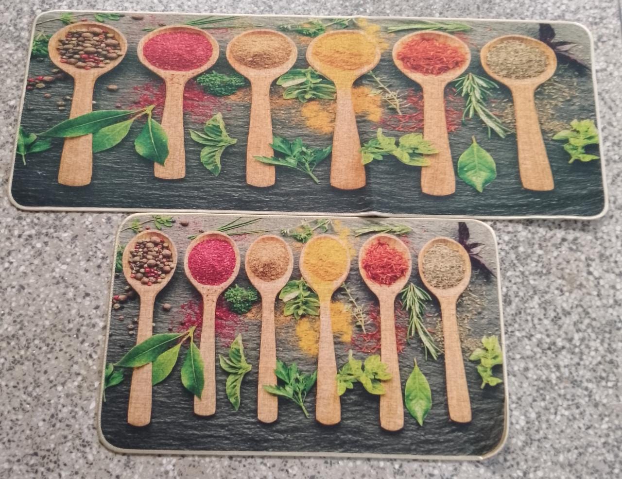 Tapis de cuisine en caoutchouc antidérapants 2 pièces