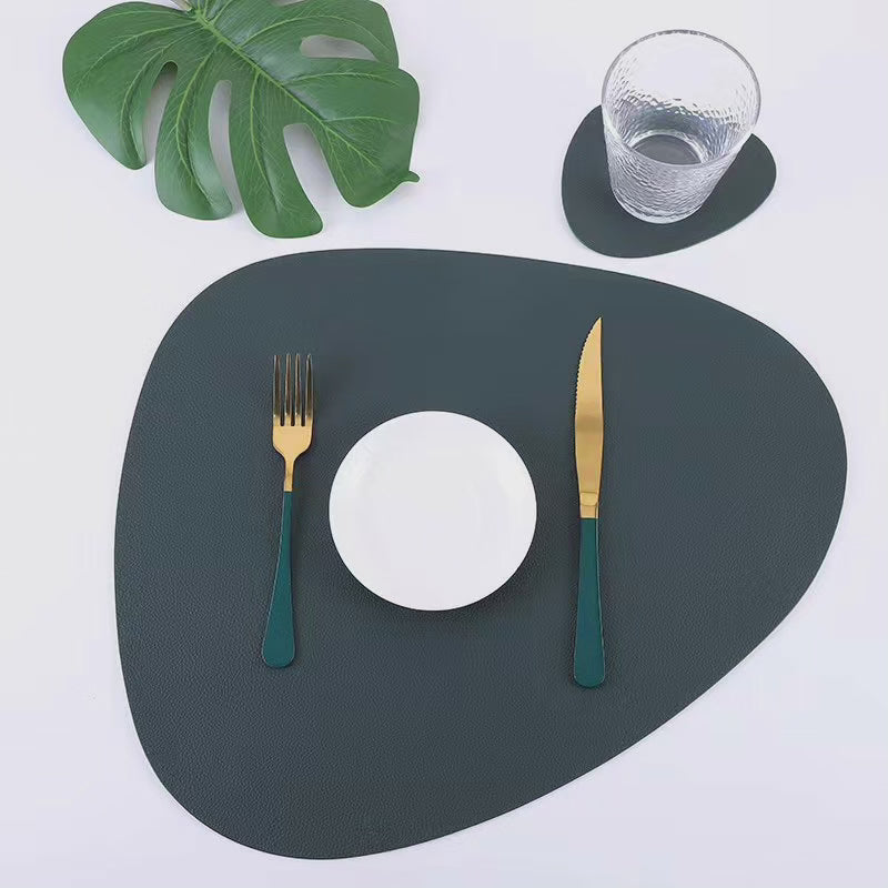12 pcs sous-verres en cuir