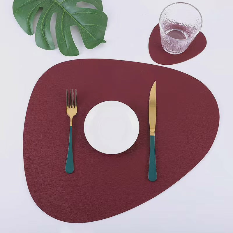 12 pcs sous-verres en cuir