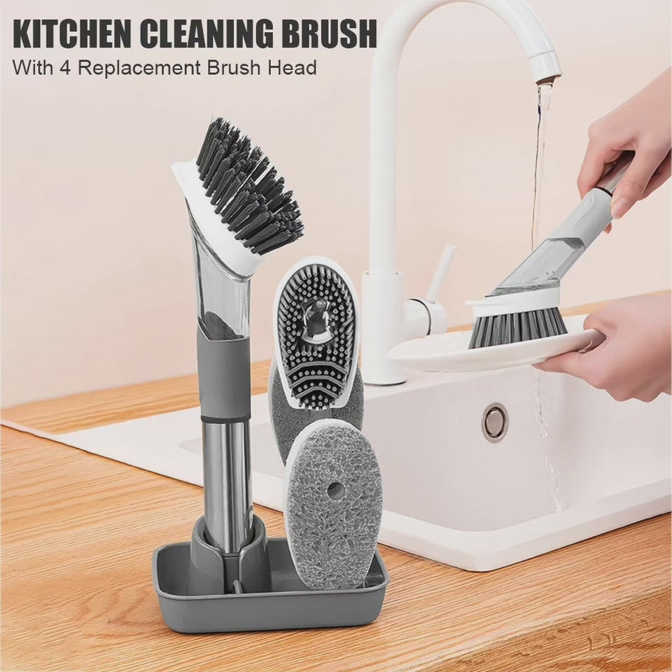 Set de brosses à ustensiles de cuisine avec 4 têtes de rechange
