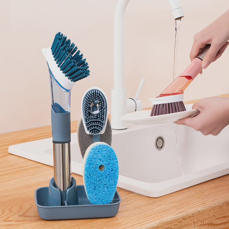 Set de brosses à ustensiles de cuisine avec 4 têtes de rechange