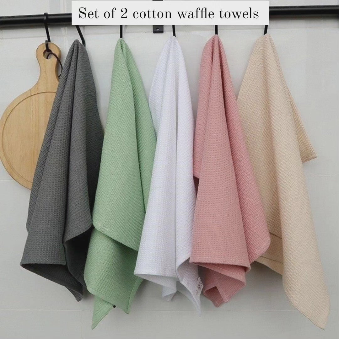 Ensemble de 2 serviettes en coton super absorbantes pour la cuisine noiresNov