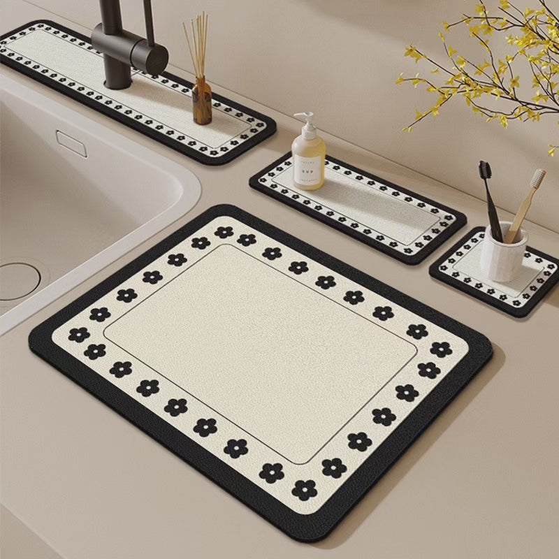 3 en 1 Tapis de séchage pour évier anti-éclaboussures NoirNov