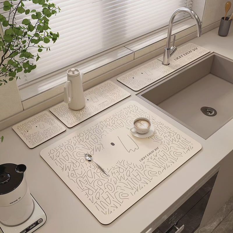 3 en 1 Tapis de séchage pour évier anti-éclaboussures NoirNov