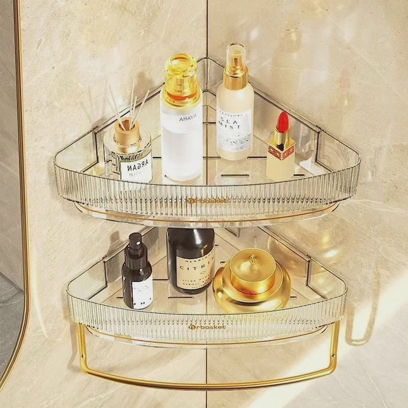 Étagère d'angle de salle de bain en acrylique sans perforation