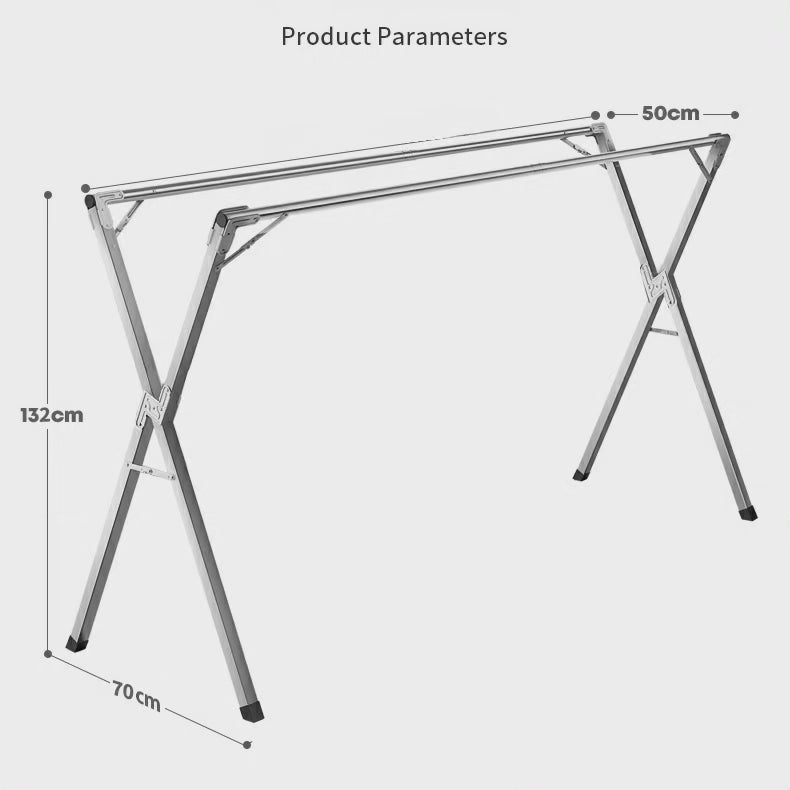 Cintre à vêtements pliable en acier inoxydable pour intérieur/balcon