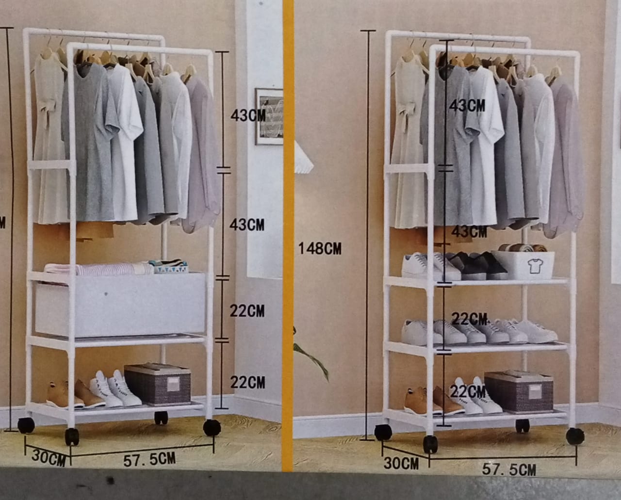 Porte-vêtements à roulettes