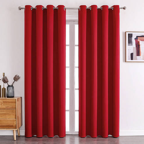 2Pc Rideaux Noirs Texturés Occultants